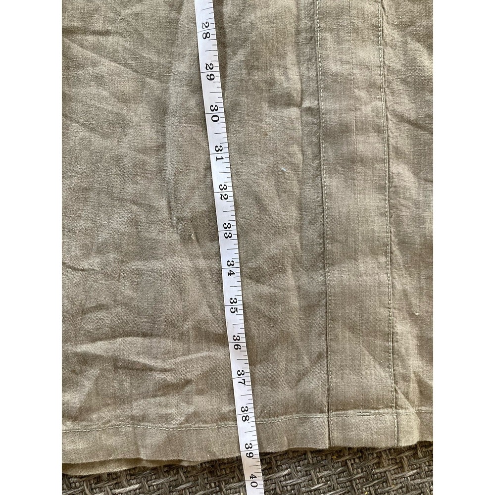 Poetry 100% Linen Lagenlook Coastal Resort Womens 12/14 Green Shirt Dress - Picture 5 of 11